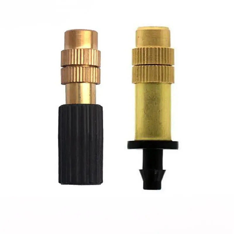 Adjustable Brass Mist Spray Nozzle - for Automatic Plant Watering, Drip Irrigation, Garden Systems, Greenhouse Cooling & Misting