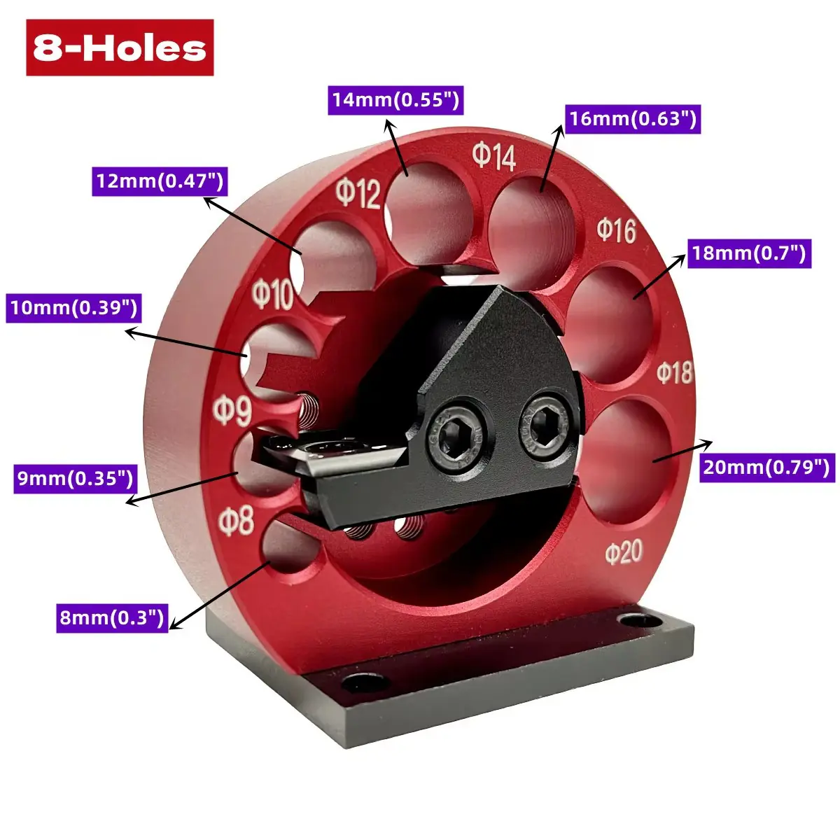 8mm-20mm 8-Holes Adjustable Dowel Maker Jig Or Carbide Blades Woodworking Electric Drill Milling Dowel Round Rod Auxiliary Tool - 图片 3
