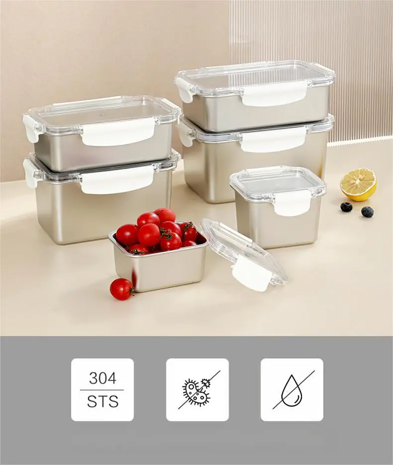 304 Stainless Steel Airtight Food Storage Container - Microwave Safe Lunch Box for Meal Prep, Fridge & Picnic (Bento, Insulated, Leakproof)