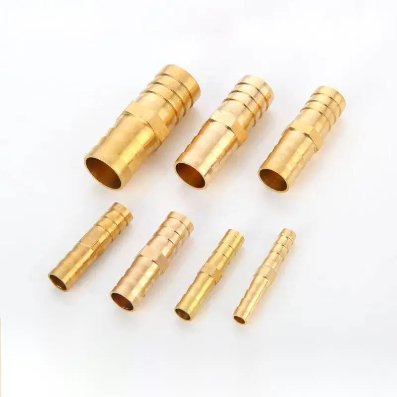 Straight-Through Barbed Fitting - Brass Push-to-Connect Adapter for Φ6/8/10mm Tubing (Reducing Coupler, Male Connector, Pneumatic Quick Connect)