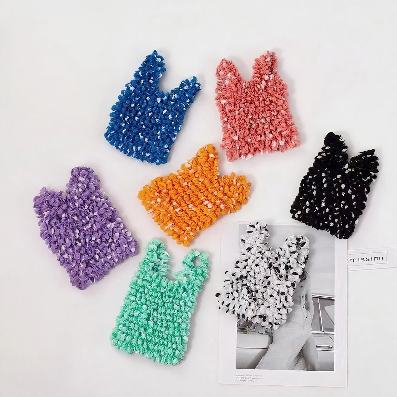 Portable Bubble Foldable Stretch Bag Expansion Chiffon Handheld Shopping Bag Tote Bag Flower Floral Paddy Bag Storage Bags
