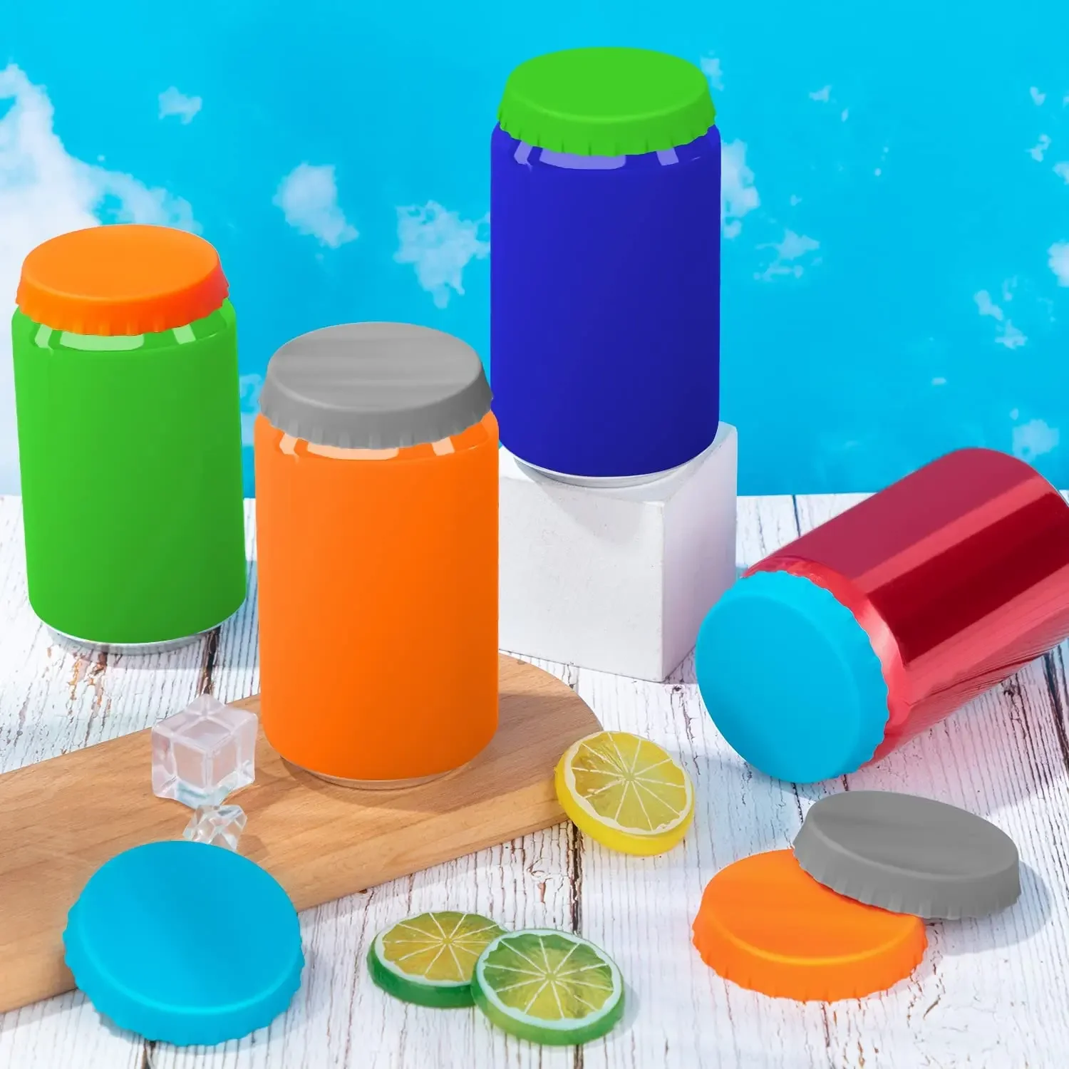 Beverage Can Covers Beverage Can Lids Soda Lid Protectors Can Silicone Sealing Bottle Cap Leak-proof Sealing Lid
