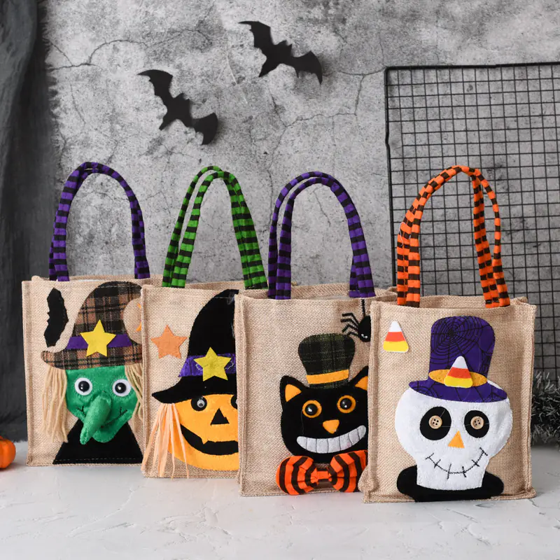 Halloween Decorations Gift Bags Treat Bags with Handles Party Favors Candy Supplies for Children School Events Use