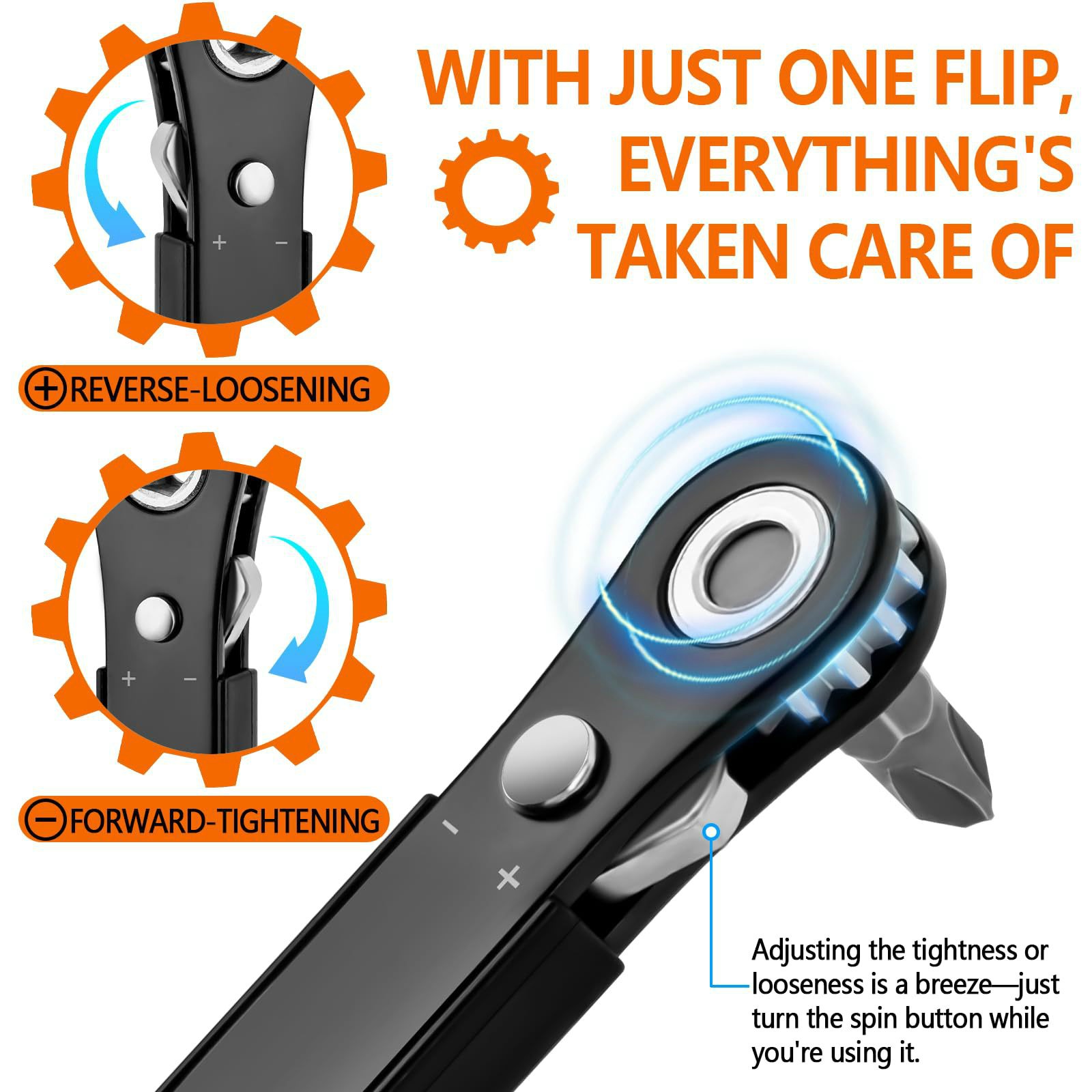 Multi-Tooth Bidirectional Mini Bit Ratchet Wrench Handle Screwdriver with Hex/Star Socket Bits - 图片 4