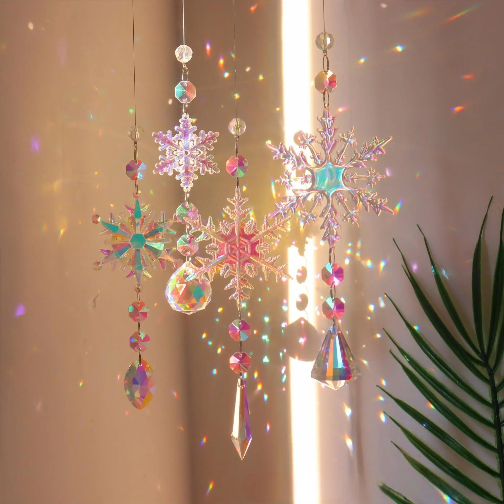 Crystal Suncatcher Moon Star Rainbow Sun Catcher Wind Chime Pendant Sun Catcher Pendants Outdoor Garden Yard Hanging Decor - 图片 13