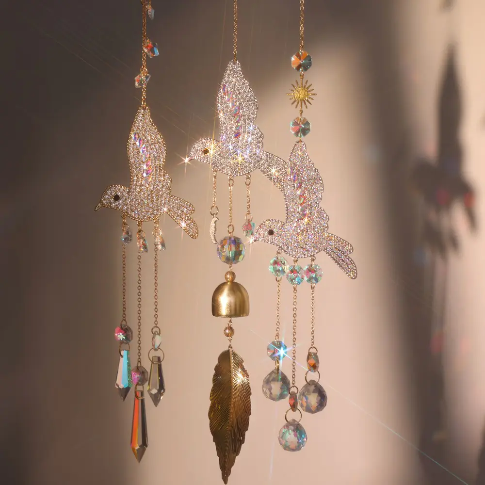 Crystal Suncatcher Moon Star Rainbow Sun Catcher Wind Chime Pendant Sun Catcher Pendants Outdoor Garden Yard Hanging Decor - 图片 9