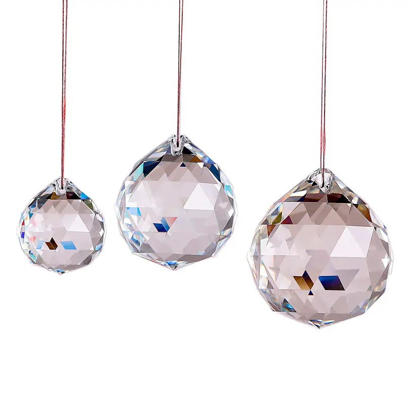 20/30/40/50/60/70/80/100 k9 Prism Glass Lamp Hanging Ball Glass Faceted Ball Chandelier Trimmings Suspension for Door Curtains - 图片 5