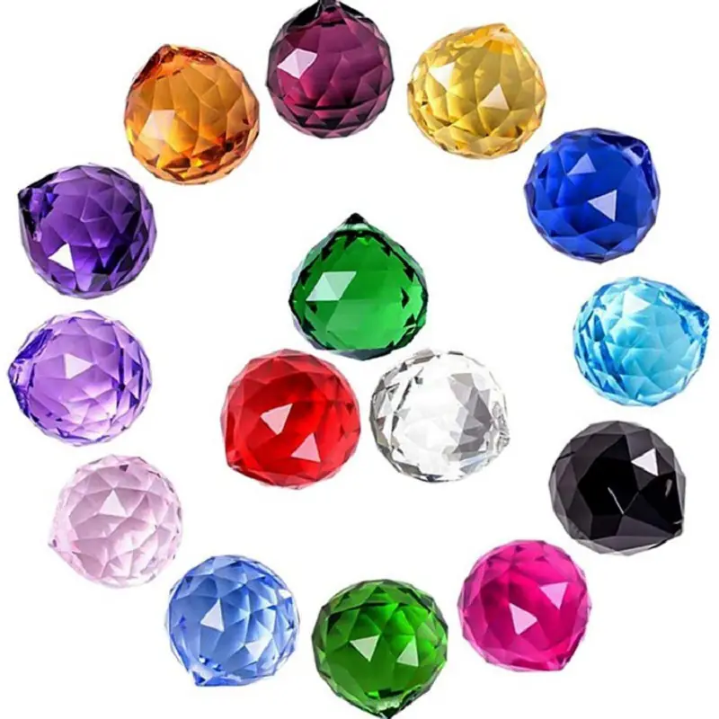 Crystal Ball Suncatcher Prism Faceted Sun Shine Catcher Shinning Rainbow Pendant Maker Hanging Window Feng Shui Home Decor