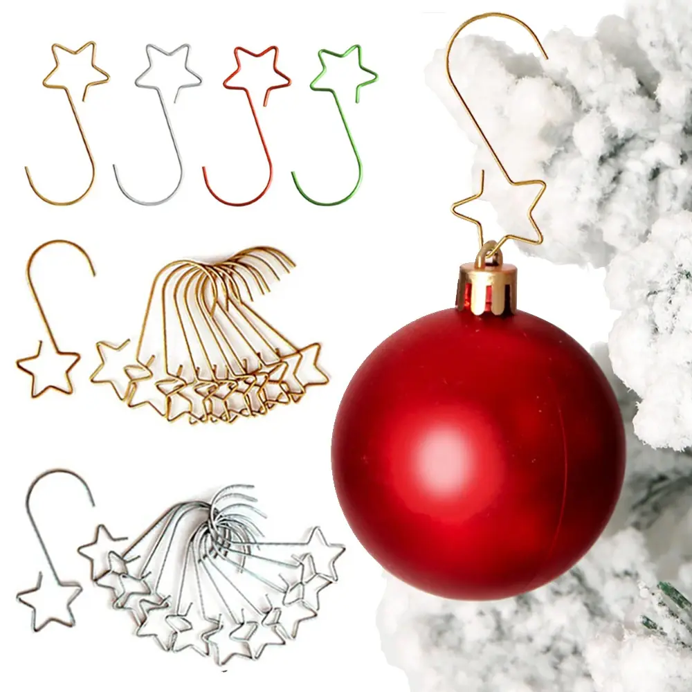 20pcs S-Shaped Metal Hook Xmas Tree Hooks Durable Hanger Hooks Home Party Supplies Christmas Ornaments Party Supplies Hooks