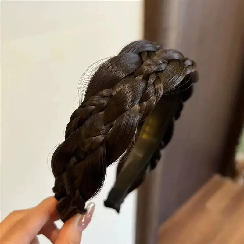 Sparkly Five-Strand Braid Hair Clip Headband | Glitter Fake Hair Bun Wrap for Women, BoHo Festival Hair Accessories - 图片 4