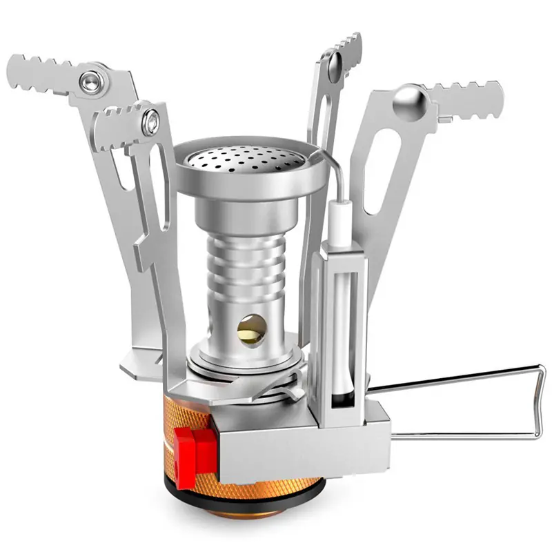 Portable Folding Gas Stove - Ultralight Mini Camping Stove with Piezo Ignition for Outdoor Cooking