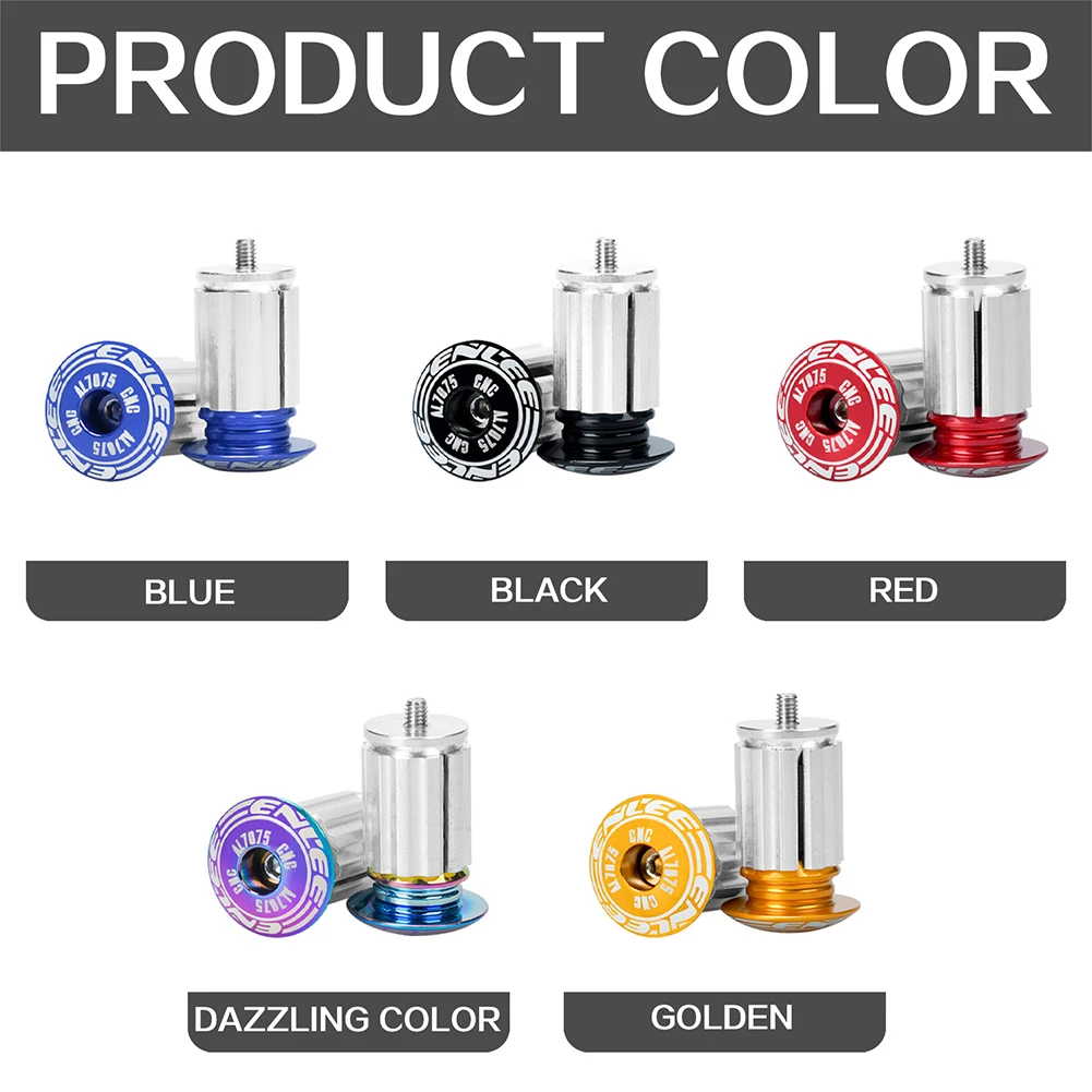 Expansion Bike Bar End Plugs - Aluminum Alloy Handlebar Grips End Caps for Mountain Road Bicycle