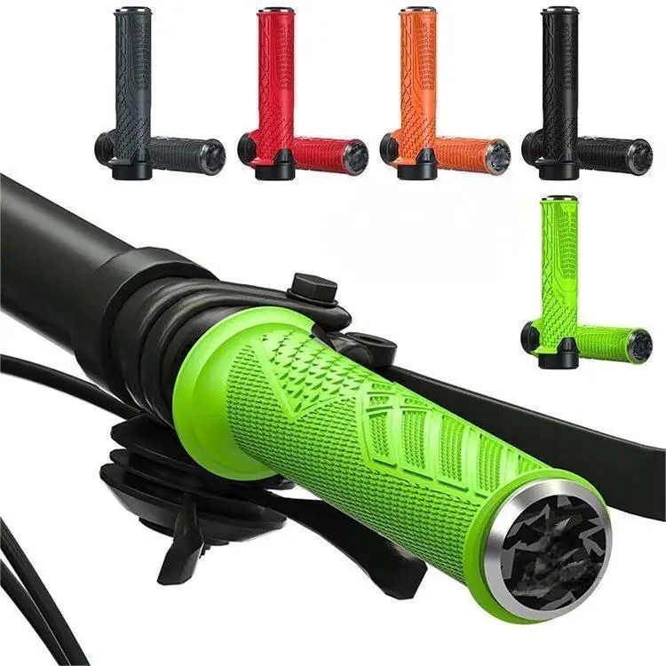 Lock-On Bike Grips - Anti-Slip Rubber Handlebar Grips with Shock Absorption for Mountain Biking, Multiple Colors - 图片 13