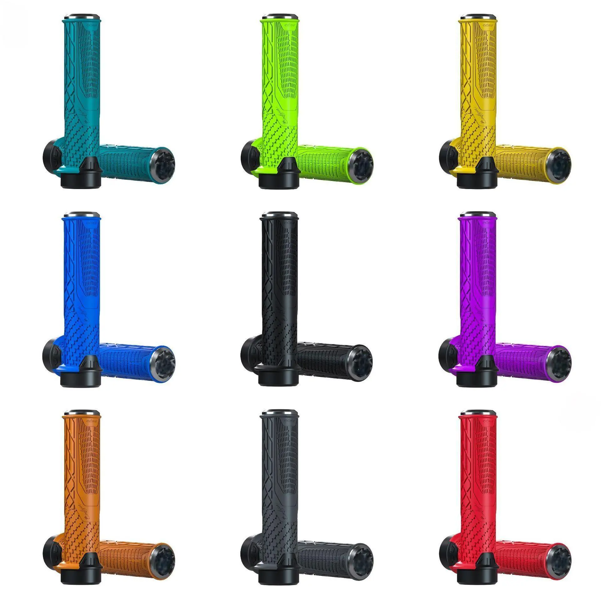 Lock-On Bike Grips - Anti-Slip Rubber Handlebar Grips with Shock Absorption for Mountain Biking, Multiple Colors