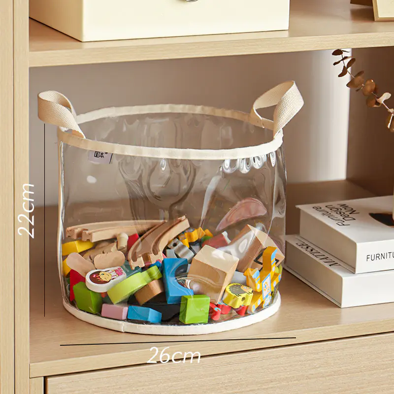 Kids Friendly Toy Storage Box Clear Visible Sturdy PVC Storage Basket Home Accessory - 图片 8