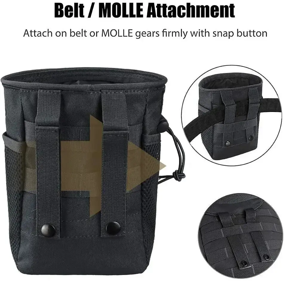 Camouflage Molle Waist Pack - Waterproof Nylon Drop Pouch for Hunting Hiking, EDC Accessory Bag with Dump Function - 图片 3