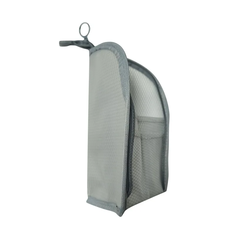 Vertical Makeup Organizer Bag - EVA Mesh Cosmetic & Toiletry Bag with Brush Holder for Travel Storage