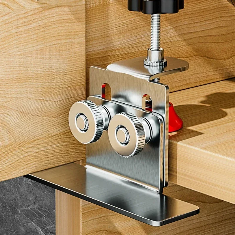 Adjustable Cabinet Door Installer Jig - Heavy-Duty Stainless Steel Mounting Tool for Hidden Hinge & Perfect Alignment