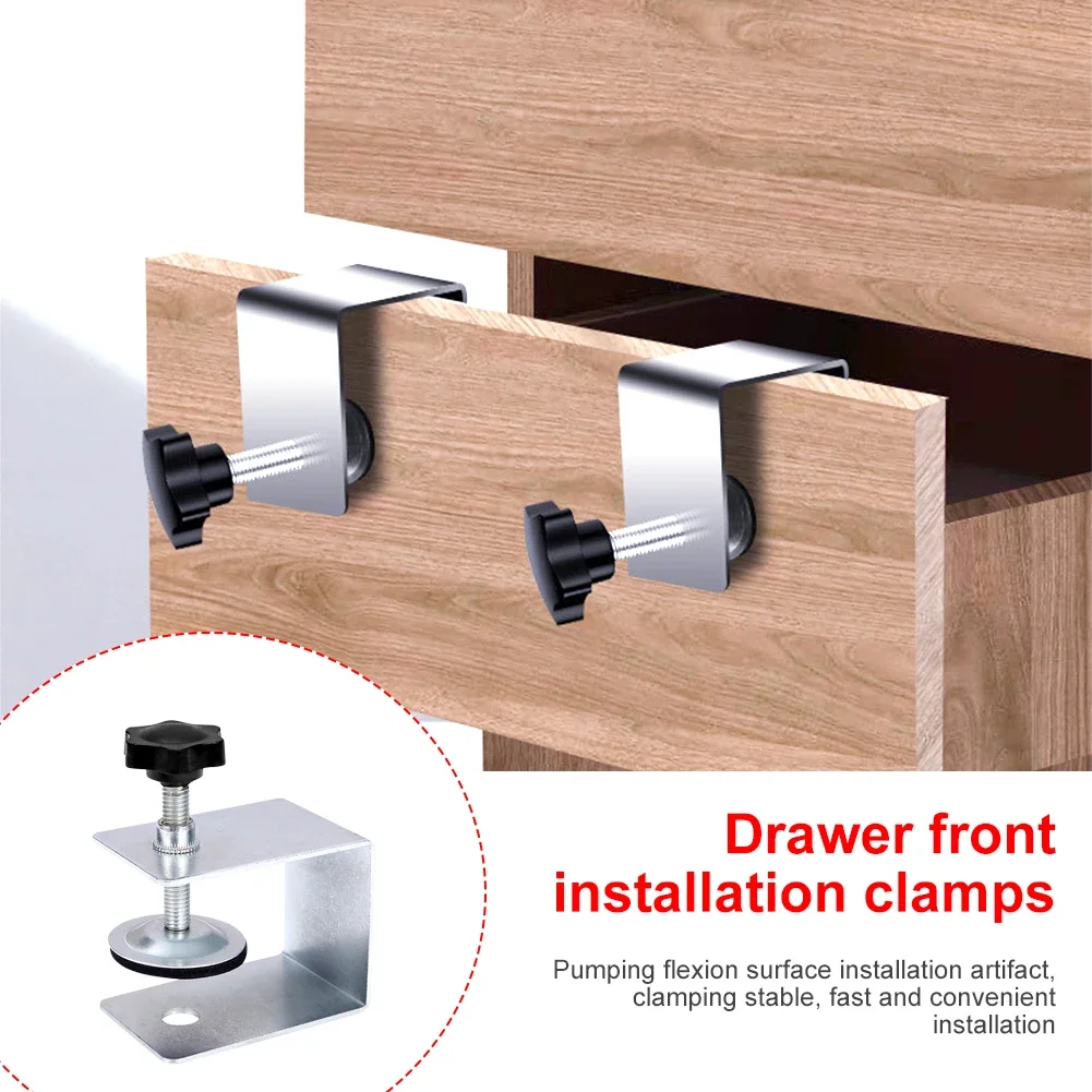 Drawer Installation Jig & Clamp Kit - U Shape Steel Tool for Fast Cabinet Drawer Front Alignment & Mounting (2PCS) - 图片 2