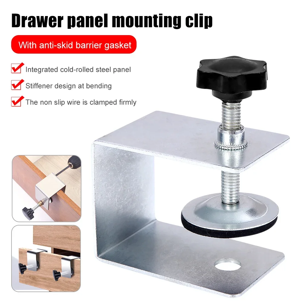 Drawer Installation Jig & Clamp Kit - U Shape Steel Tool for Fast Cabinet Drawer Front Alignment & Mounting (2PCS) - 图片 4