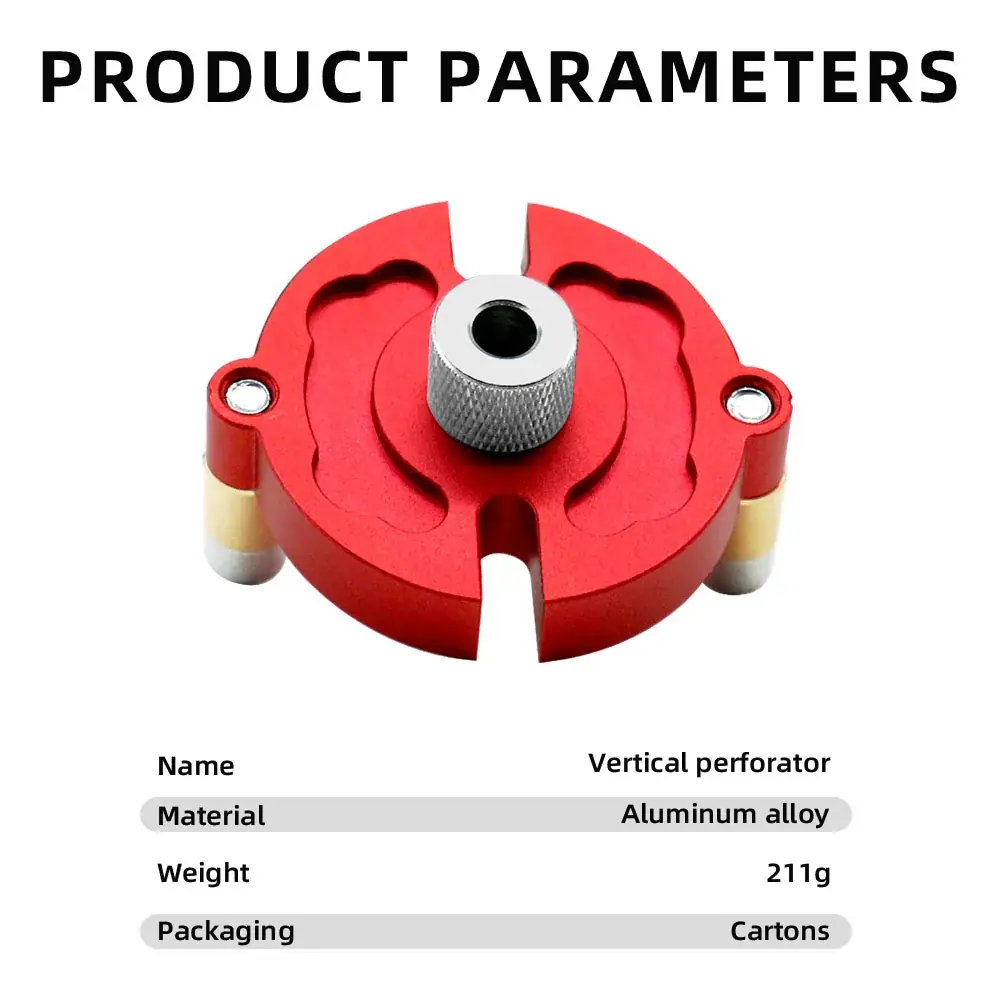 Woodworking Self-Centering Dowel Jig Kit W/ 3-10mm Steel Bushing - Aluminum Vertical Hole Jig Wood Splicing Drill Guide Locator - 图片 2