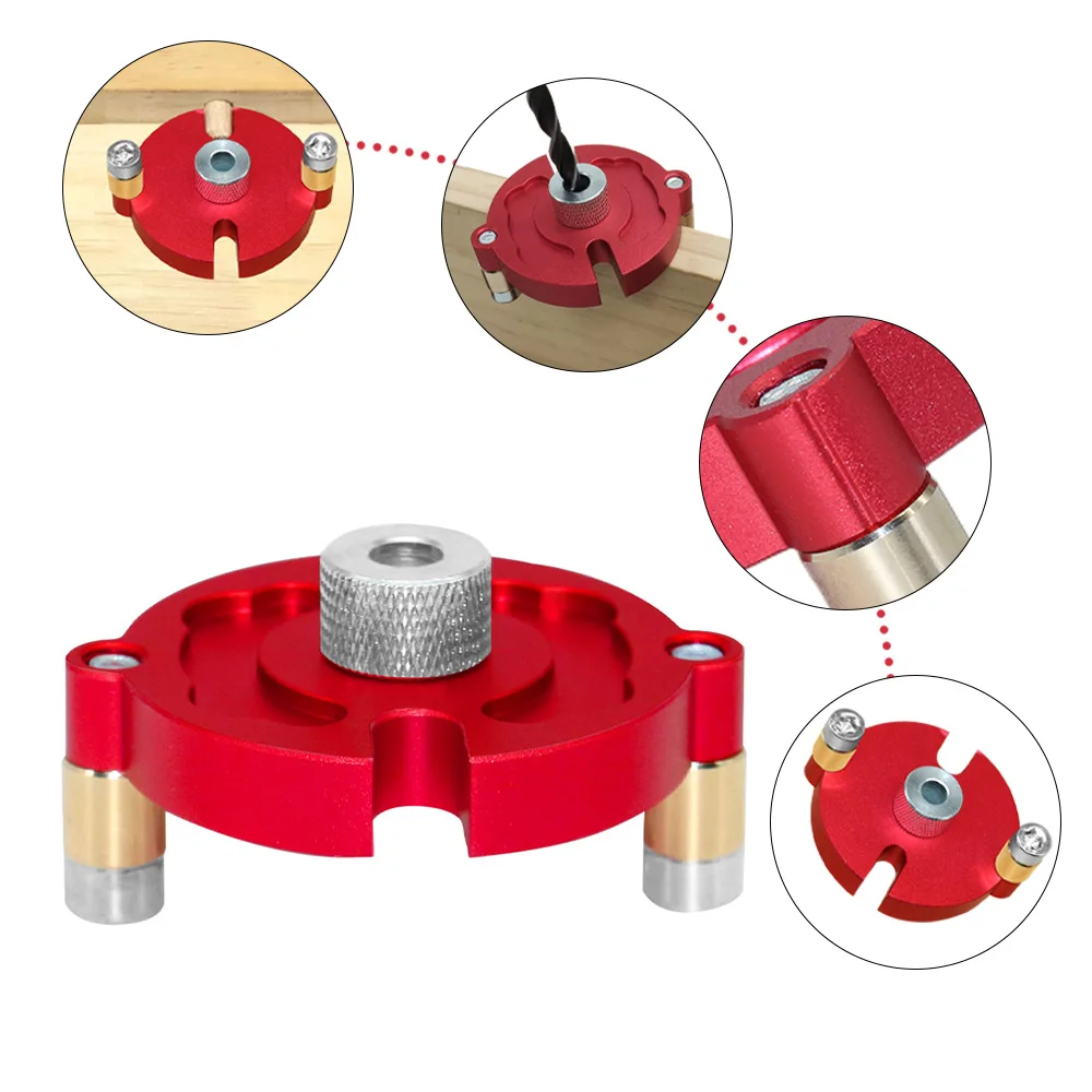 Woodworking Self-Centering Dowel Jig Kit W/ 3-10mm Steel Bushing - Aluminum Vertical Hole Jig Wood Splicing Drill Guide Locator - 图片 4