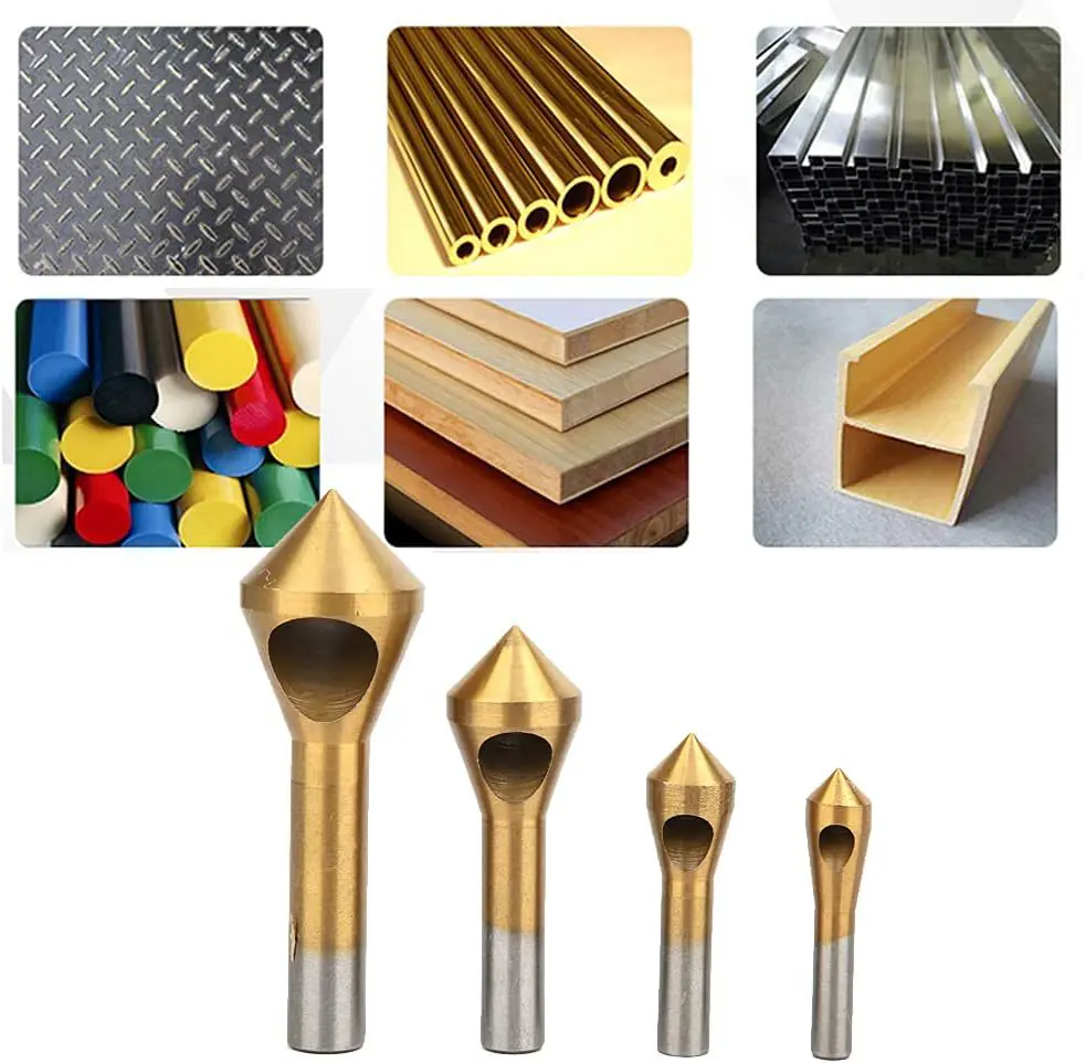 1/4pcs Set Titanium Countersink Deburring Drill Taper Hole Cutter Steel/Aluminum Countersunk Head Chamfering Tools 2-5-10-15-20 - 图片 9