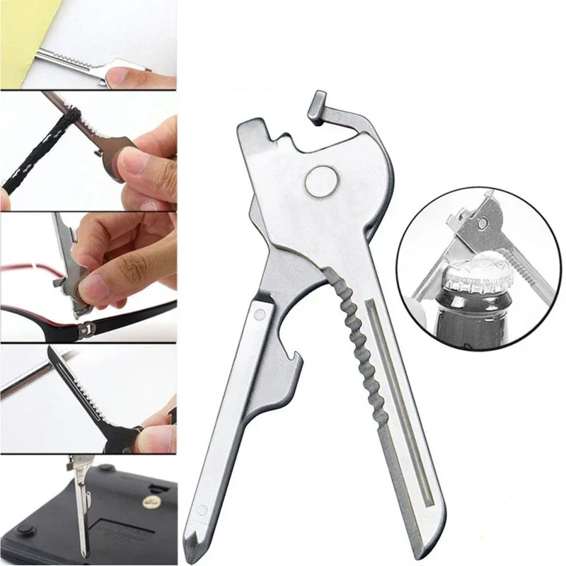 Utili Key Shape Mini Multi Tool Multipurpose Knife Opener Screwdriver Ring Keychain Pocket Survive Edc Gear Utility Pocket Kit