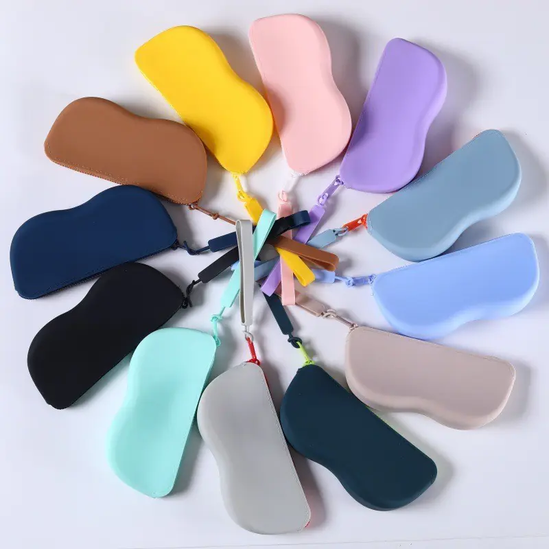 Soft Silicone Zipper Glasses Bag Waterproof Portable Cosmetic Storage Box Coin Purse For Men Women Sunglasses Protective Case