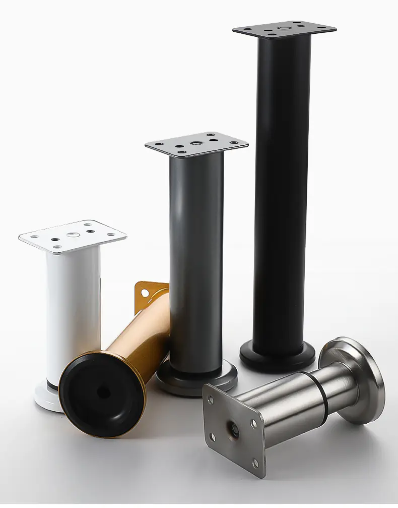 Stainless Steel Replacement Metal Feet Black White Adjustable Furniture Legs for Cabinet Sofa Cupboard Furniture Hardware