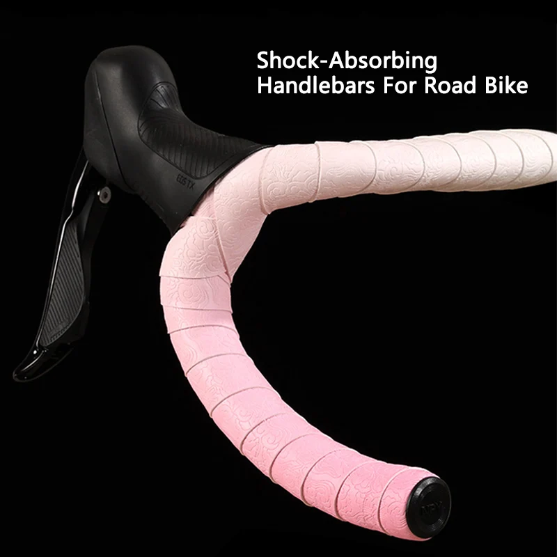 Road Bike Handlebar Tape Double-Pinyin Cloud Pattern Gradient Color Handlebar Comfortable Shock Absorption Breathable Tape - 图片 3