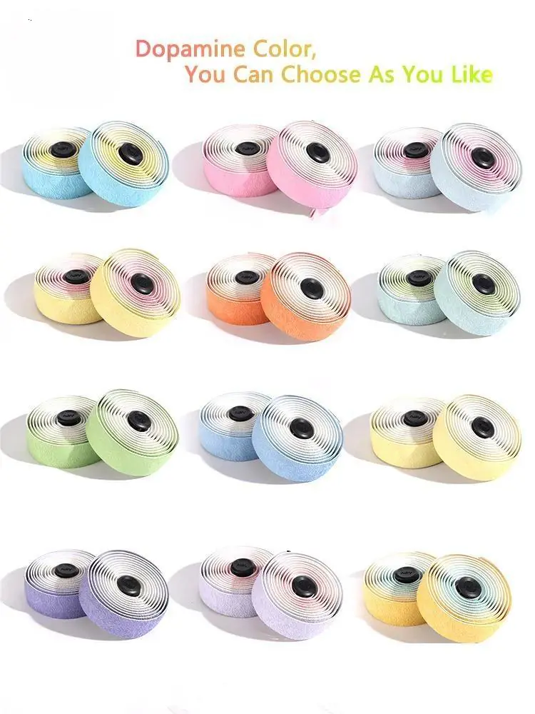 Road Bike Handlebar Tape Double-Pinyin Cloud Pattern Gradient Color Handlebar Comfortable Shock Absorption Breathable Tape - 图片 6