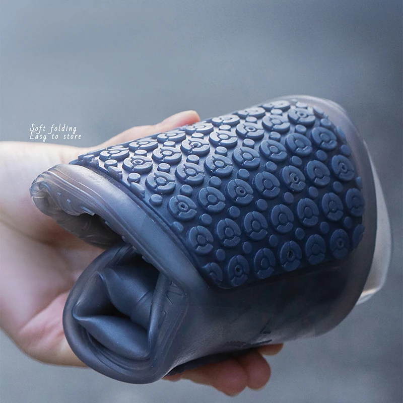 Middle Top Rain Shoe Covers Waterproof Protector Rain Boot Covers Reusable Non-slip PVC Overshoes With Buttons for Women Men - 图片 8