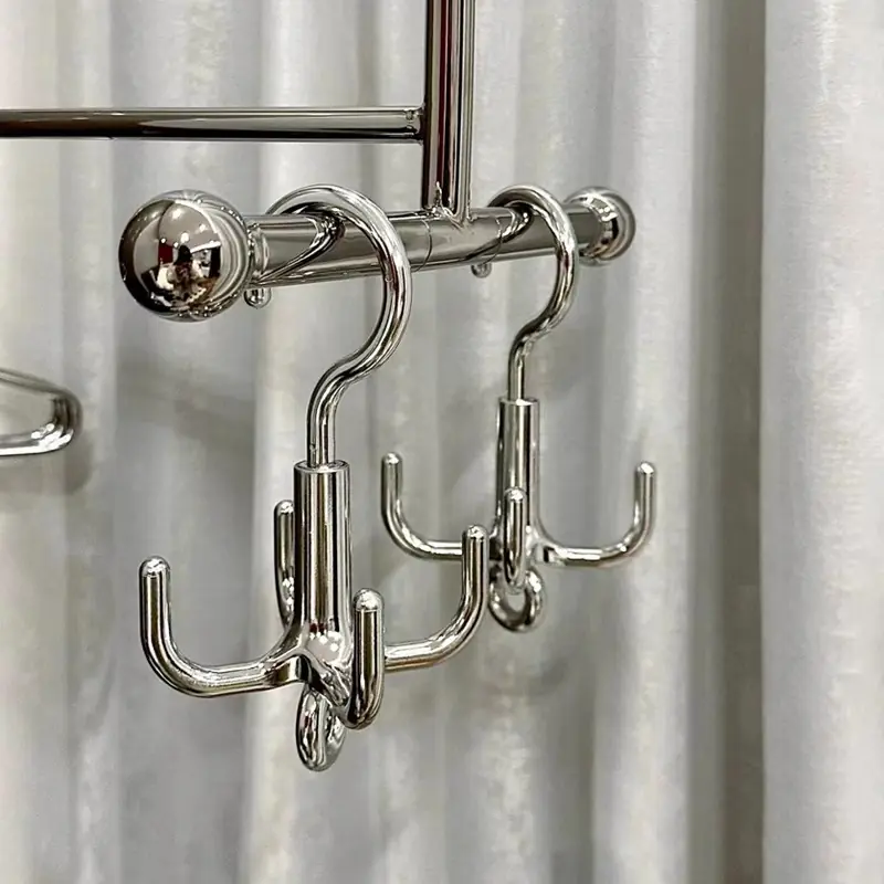 360° Multifunctional Rotating Clothes Hook, Belt Organizer, Punch Free 4-Claw Rotation Coat Hanger, Scarf Storage Rack