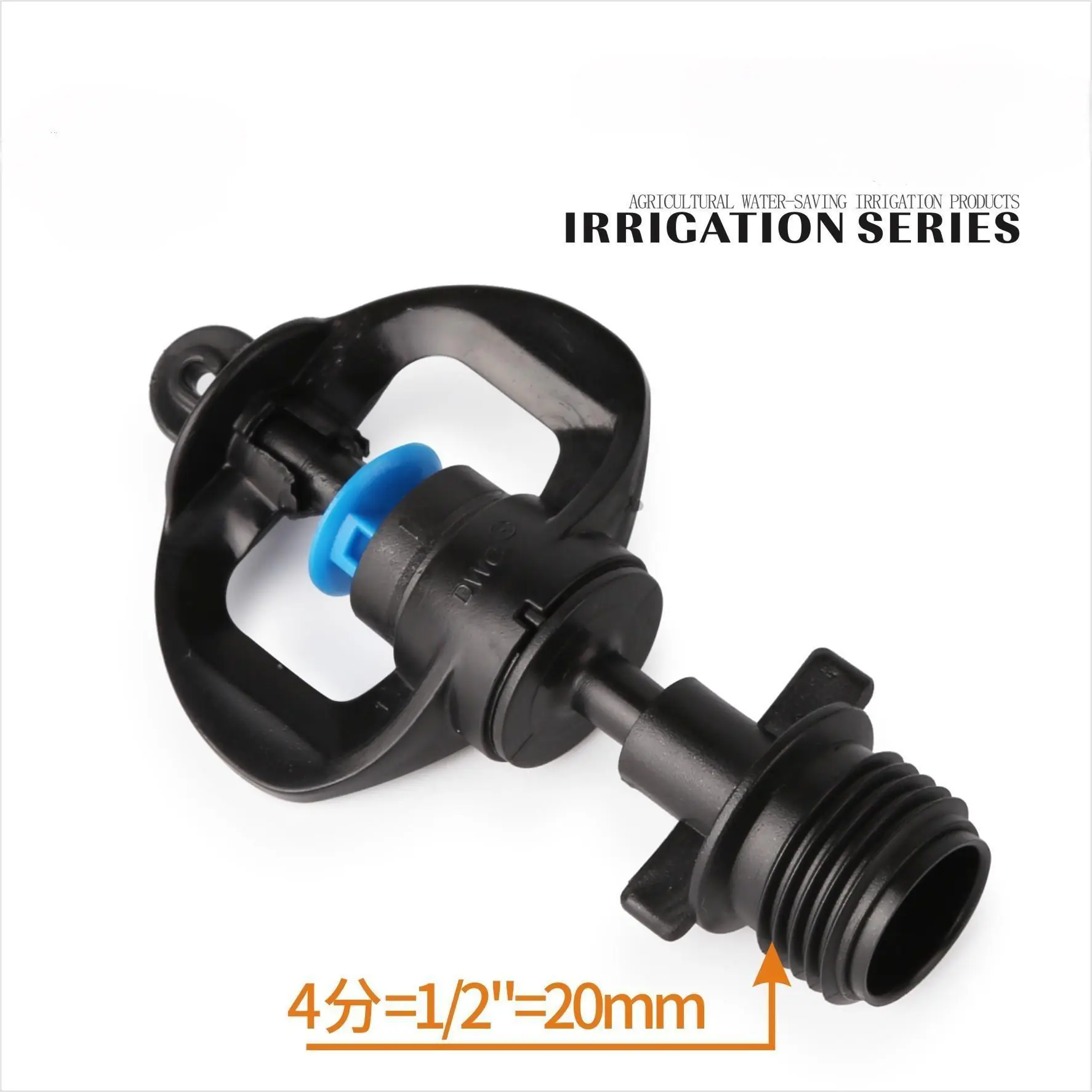 360 Degree Rotating Garden Sprinkler - Medium Distance Agricultural Sprinkler Head with 4-Point Base, Anti-Clog Nozzle