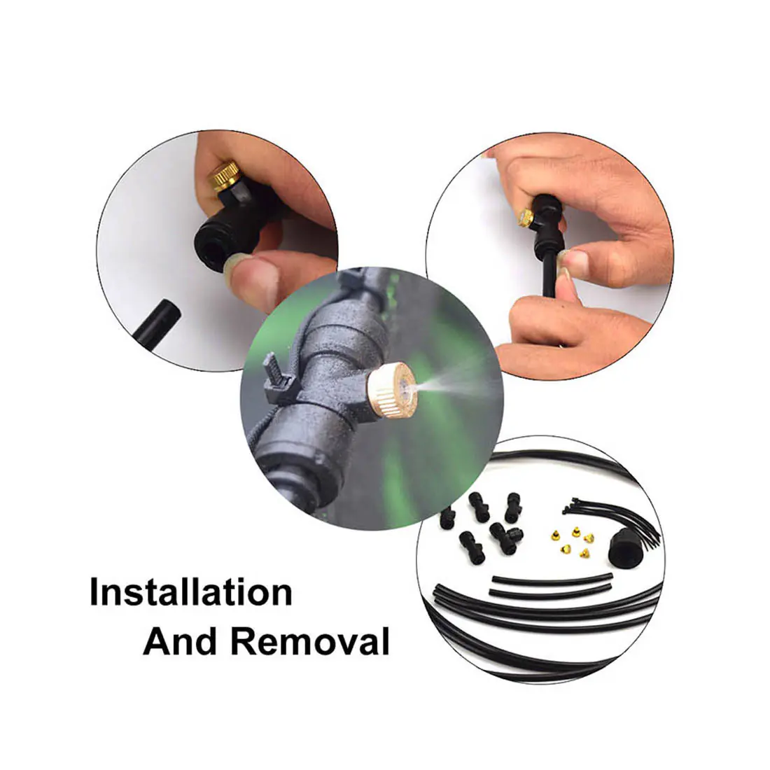 10PCS Atomizing Nozzle 3/16" Fog Spray Cooling Water System Accessories Garden Nebulizer Misting Sprayer 0.4mm - 图片 2