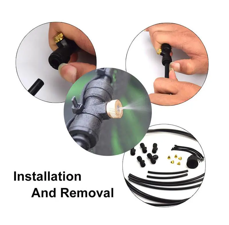 10PCS Atomizing Nozzle 3/16" Fog Spray Cooling Water System Accessories Garden Nebulizer Misting Sprayer 0.4mm - 图片 5