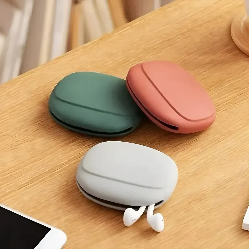 Silicone Wired Headphone Storage Bag Simple Portable Coin Purse Data Cable Organizer
