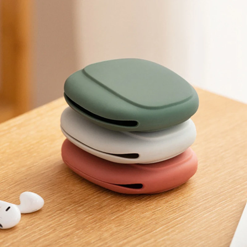 Silicone Wired Headphone Storage Bag Simple Portable Coin Purse Data Cable Organizer - 图片 2