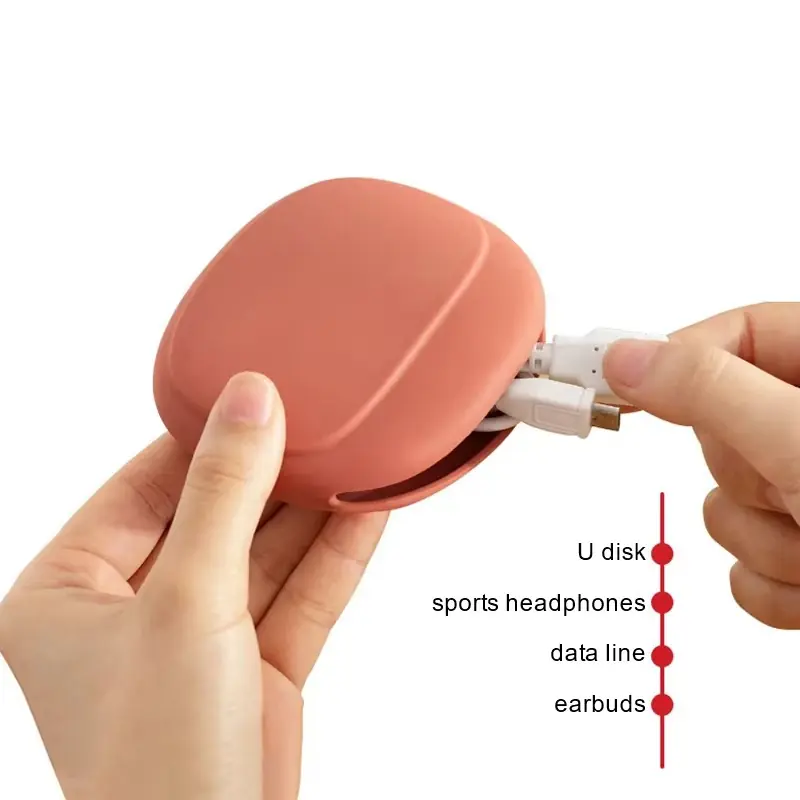 Silicone Wired Headphone Storage Bag Simple Portable Coin Purse Data Cable Organizer - 图片 8