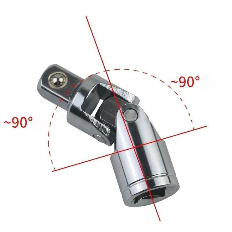 1/4 3/8 1/2 Universal Joint Set Ratchet Angle Extension Bar Socket Adapter Manual Bar Socket Swivel Ratchet Socket Tools - 图片 6
