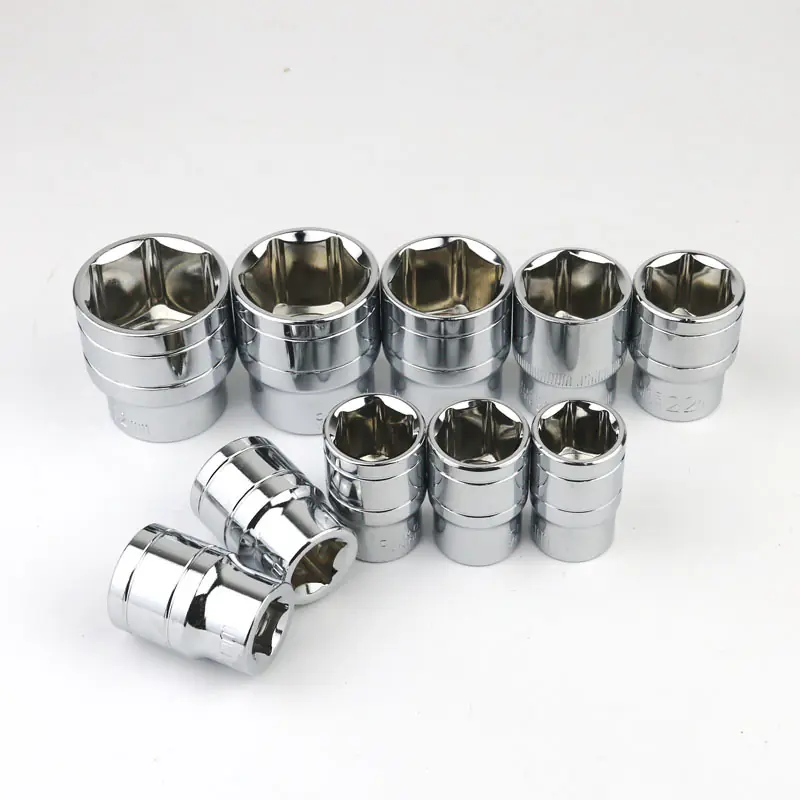 1/2 Drive Socket Set, 8-32mm Metric Short Sockets with 12.5mm External Hex, Chrome Vanadium Steel Tool Kit