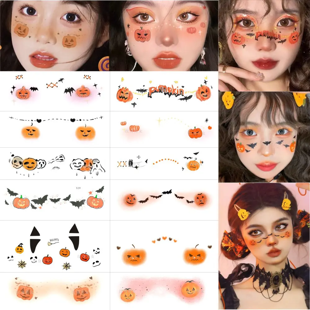 Halloween Stickers Party Face Stickers Accessorie Decorative Temporary Tattoo Sticker Halloween Decoration 2025