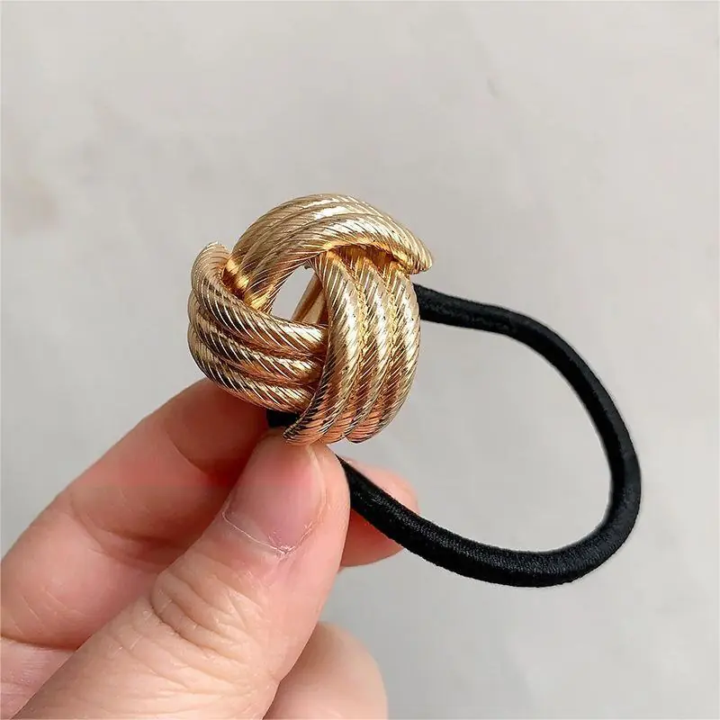 Korean Fashion Glossy Metal Curved Scrunchies Women Elastic Hair Bands Hair Clip Hairpin Hairband Hair Accessories - 图片 10