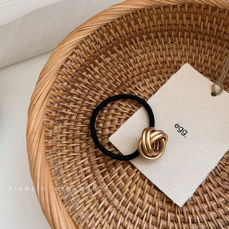 Korean Fashion Glossy Metal Curved Scrunchies Women Elastic Hair Bands Hair Clip Hairpin Hairband Hair Accessories - 图片 8