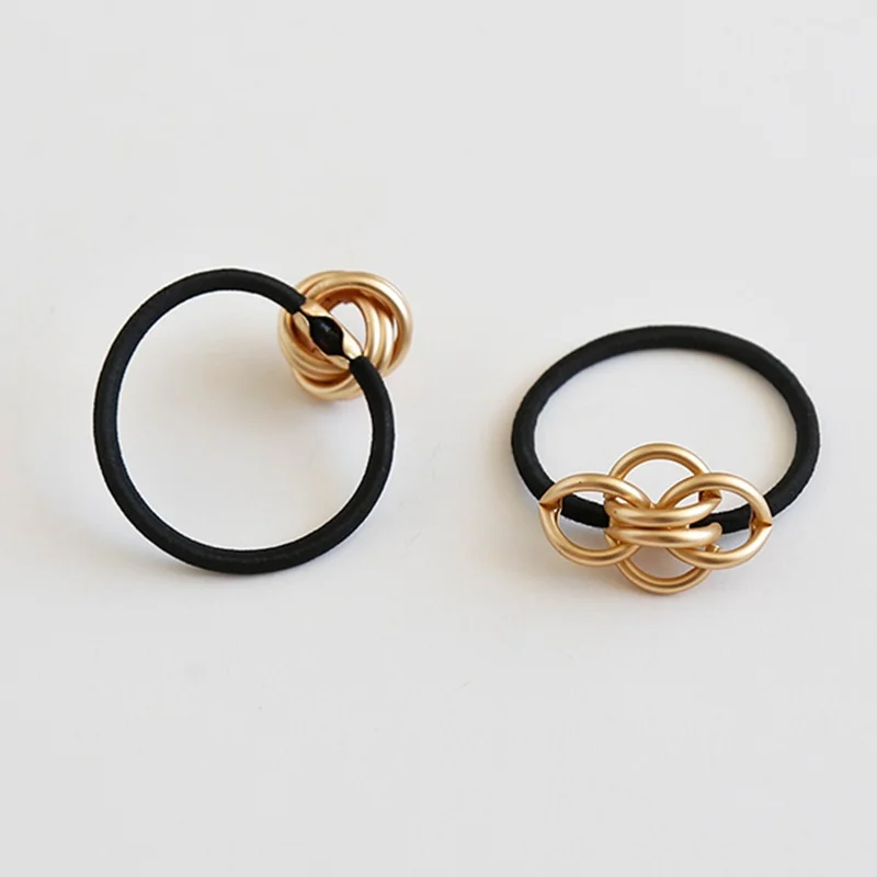 Korean Fashion Glossy Metal Curved Scrunchies Women Elastic Hair Bands Hair Clip Hairpin Hairband Hair Accessories - 图片 17