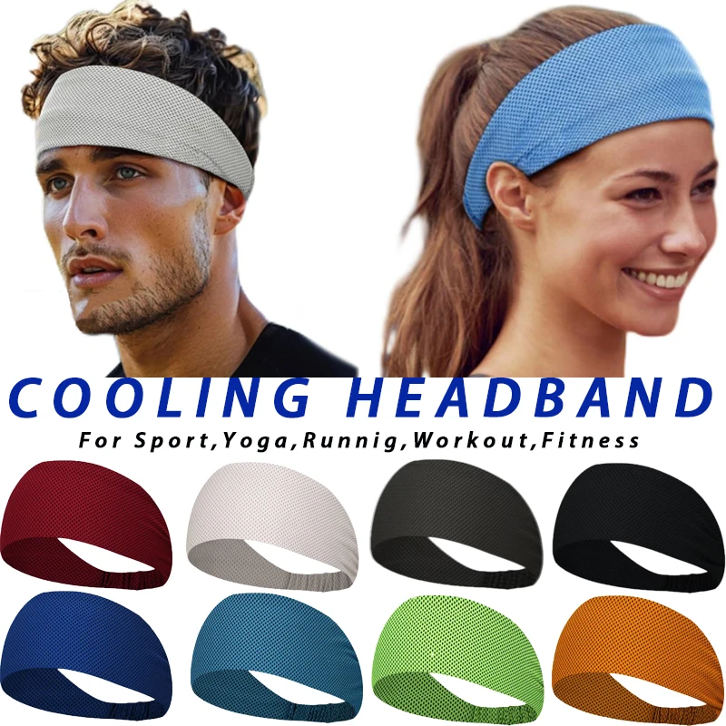Cooling Sports Headband for Women & Men - Non-Slip Sweat Absorbing Headband for Running, Yoga, Gym & Workouts