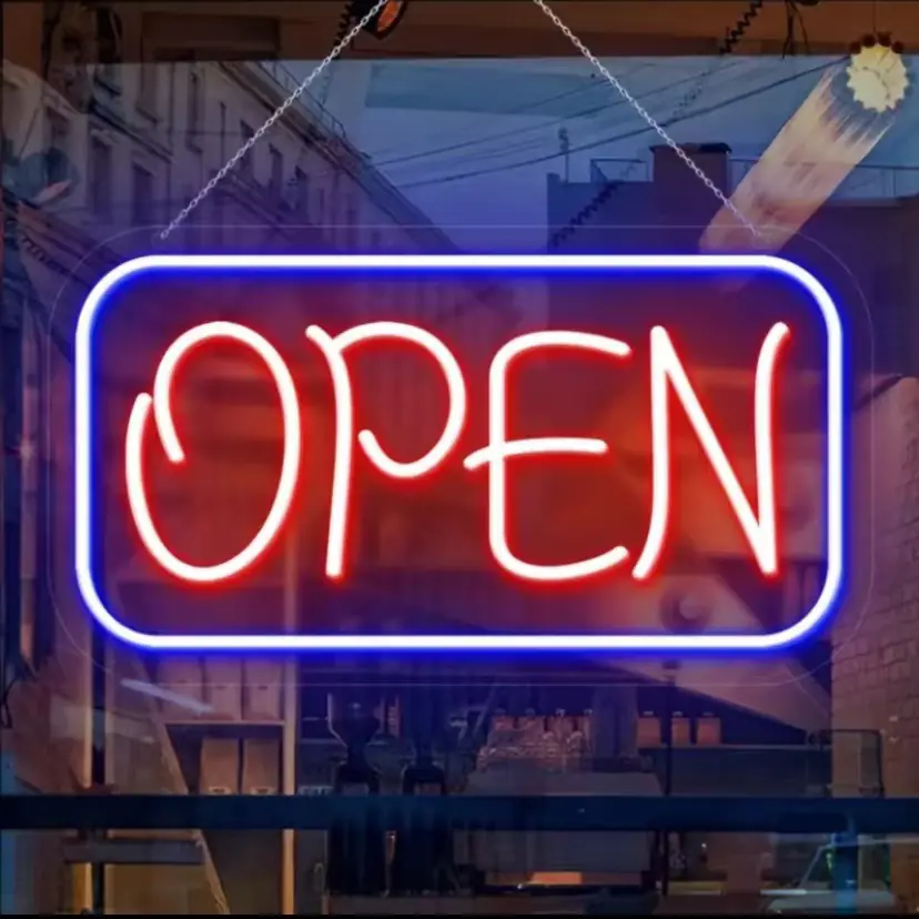 "Open" LED Neon Sign - USB Powered Business Light for Storefront, Bar, Salon & Office - 图片 11