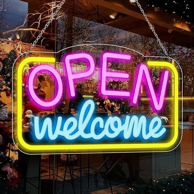 "Open" LED Neon Sign - USB Powered Business Light for Storefront, Bar, Salon & Office - 图片 15