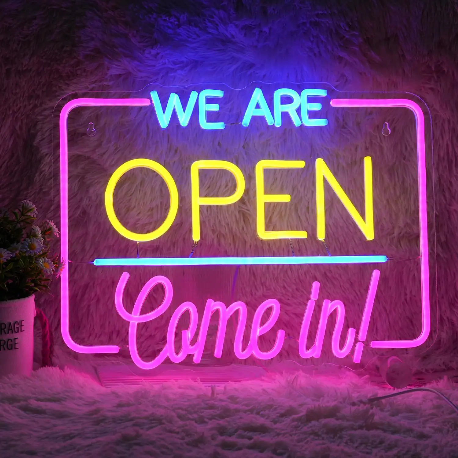 "Open" LED Neon Sign - USB Powered Business Light for Storefront, Bar, Salon & Office - 图片 18